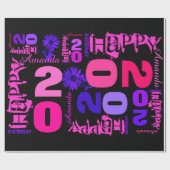 第20誕生日ラッピパーソナライズされたング紙 ラッピングペーパー (フラット)