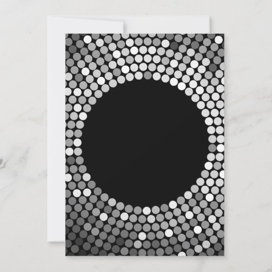 第20誕生日招待状ブラックアンドシルバーグリッター 招待状 (裏面)