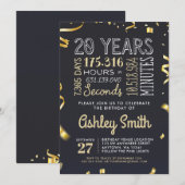 第20誕生日招待状- 20年時間秒 招待状 (正面/裏面)