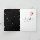 第20誕生日風船と紙吹雪 カード (内部)