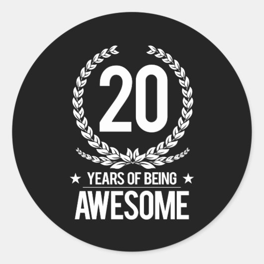 第20誕生日(素晴らしい20あ年間の) ラウンドシール (正面)