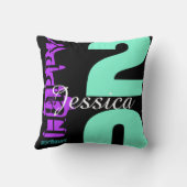 第20誕生祝いパーソナライズされた枕 クッション (裏面)