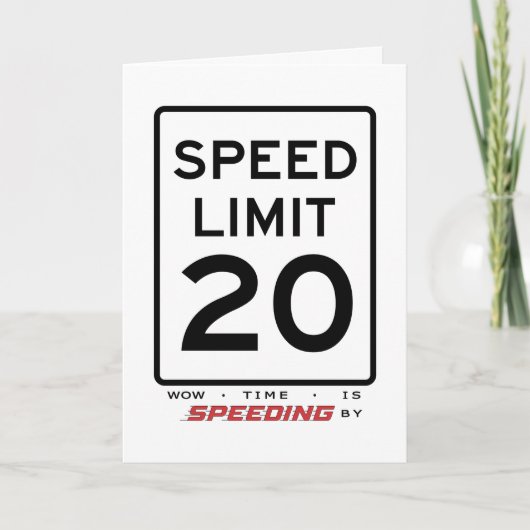 第20速度制限誕生日カード サンキューカード (正面)