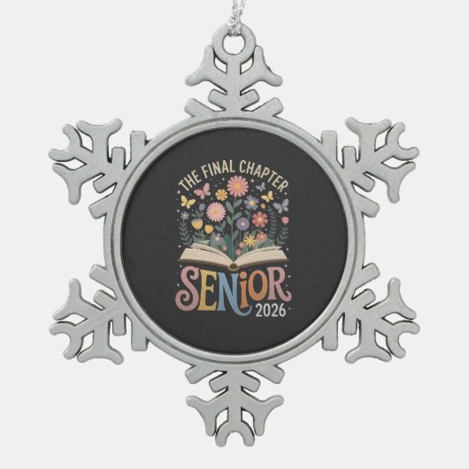 第2026章卒業の花 スノーフレークピューターオーナメント (正面)