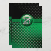 第21バースデーパーティ招待状-カスタマイズ 招待状 (正面/裏面)