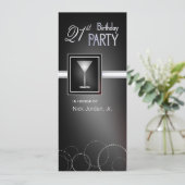 第21バースデーパーティ招待状-モノグラムを持つ… 招待状 (スタンド正面)