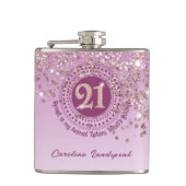 第21回およびバラ金ゴールドグリッター&飲酒引用文 フラスク (正面)