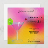 第21回カクテル誕生日招待状 招待状 (正面/裏面)
