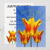 第21回サプライズ誕生日パーティーへの招待 招待状 (正面/裏面)