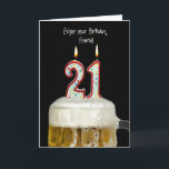 第21回バースデービールfor Friend カード<br><div class="desc">誕生日キャンドルのビールで友人の21歳の誕生日のために。</div>