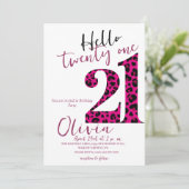 第21回ピンクモダンヒョウスタイリッシュバースデーパーティー 招待状 (スタンド正面)