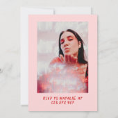 第21回ピンクレッドケーキハロー21枚フォト誕生日 招待状 (裏面)