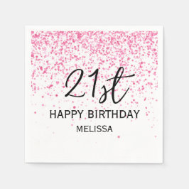 第21回ホッきらめくトピンクグリッター誕生日 スタンダードカクテルナプキン