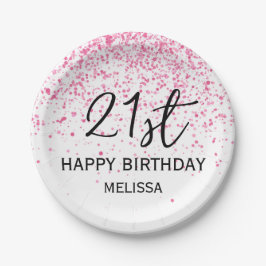 第21回ホッきらめくトピンクグリッター誕生日 ペーパープレート
