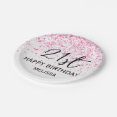 第21回ホッきらめくトピンクグリッター誕生日 ペーパープレート (アングル)