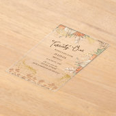 第21回ボヘミアンバースデーパーティー金ゴールド アクリル招待状 (レイダウン)