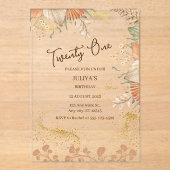 第21回ボヘミアンバースデーパーティー金ゴールド アクリル招待状 (正面)