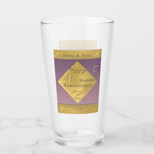 第21回真鍮とアイオ結婚ライトの記念日 タンブラーグラス (裏面)