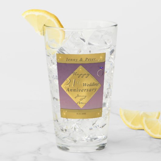 第21回真鍮とアイオ結婚ライトの記念日 タンブラーグラス (アイス正面)