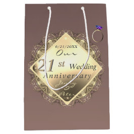 第21回結婚記念真鍮・氷晶石   ミディアムペーパーバッグ