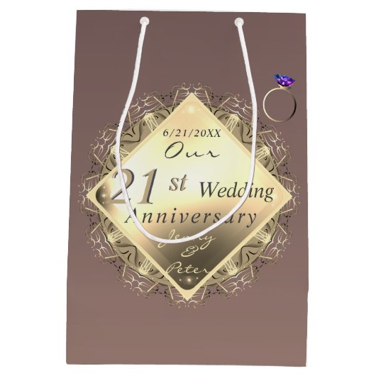 第21回結婚記念真鍮・氷晶石   ミディアムペーパーバッグ (裏面)