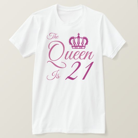第21回誕生日クイーン Tシャツ (デザイン正面)
