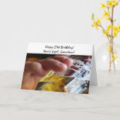 第21回誕生日孫ビールあなたは合法！ カード (黄色い花)