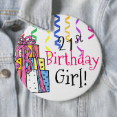 第21大きい誕生日の女の子 缶バッジ (インサイチュ)