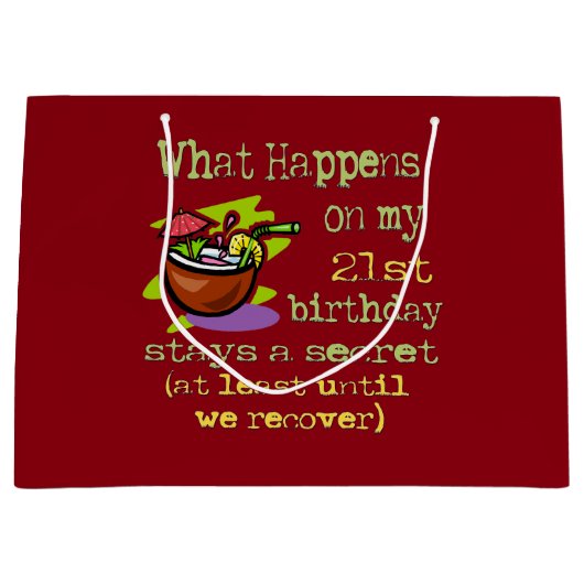 第21誕生会のギフト。 起こる何が私の第21で ラージペーパーバッグ