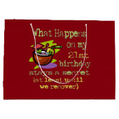 第21誕生会のギフト。 起こる何が私の第21で ラージペーパーバッグ (裏面)