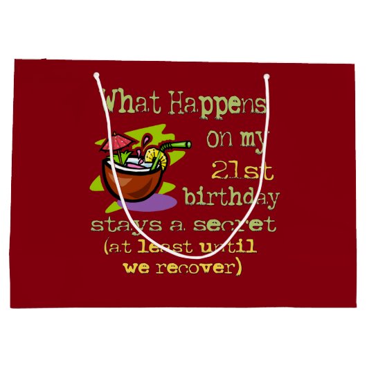第21誕生会のギフト。 起こる何が私の第21で ラージペーパーバッグ