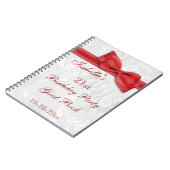 第21誕生会のダマスク織および弓 ノートブック (左側)