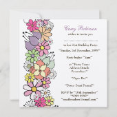 第21誕生会の春の開花のカスタムの招待状 招待状 (裏面)