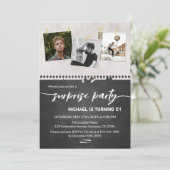 第21誕生会の黒板の写真を驚かして下さい 招待状 (スタンド正面)