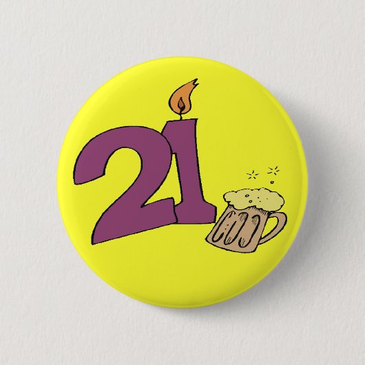 第21誕生会ボタン 缶バッジ (正面)