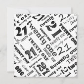 第21誕生日のパーティの招待状 招待状 (正面)