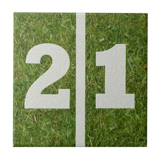 第21誕生日のフットボールのカスタマイズ可能なタイル タイル (正面)