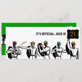 第21誕生日のフットボールのパーティの招待状-役人 招待状 (正面/裏面)