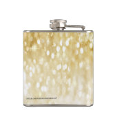 第21誕生日の女の子の金ゴールドのグリッターのガーリーな上品 フラスク (裏面)