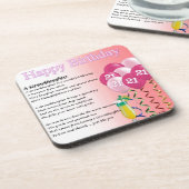 第21誕生日の孫娘の詩 コースター (左側)