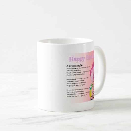 第21誕生日の孫娘の詩 コーヒーマグカップ (正面右)