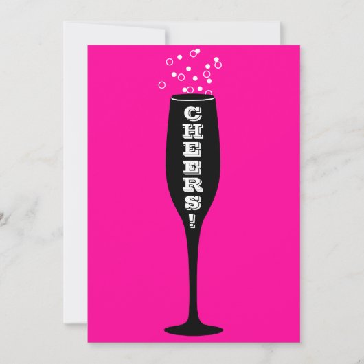 第21誕生日の招待状-シャンペンの応援! 招待状 (正面)