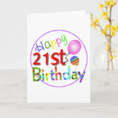 第21誕生日の挨拶 カード (黄色い花)