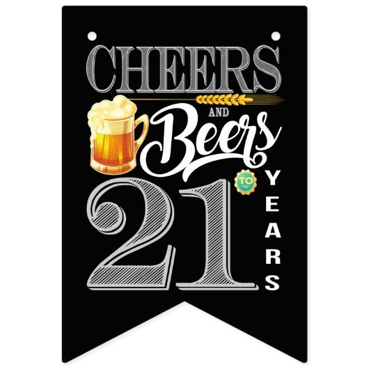 第21誕生日の旗布は21年応援ビールに印を付けます バンティングフラッグ (第6の旗)