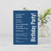 第21誕生日の濃紺の白い予算V101C 招待状 (スタンド正面)