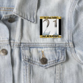 第21誕生日の銀製の第21 缶バッジ (インサイチュ)