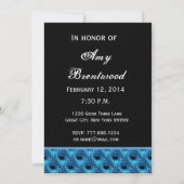 第21誕生日の青い孔雀はW1159に羽をつけます 招待状 (裏面)