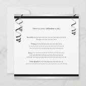 第21誕生日の黒い銀製の白い気球 招待状 (裏面)