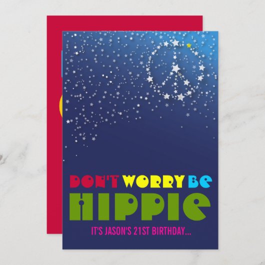 第21誕生日は平和パーティの招待状を冷やします 招待状 (正面/裏面)