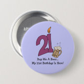 第21誕生日ビール(カスタマイズ可能な) 缶バッジ (正面&裏面)
